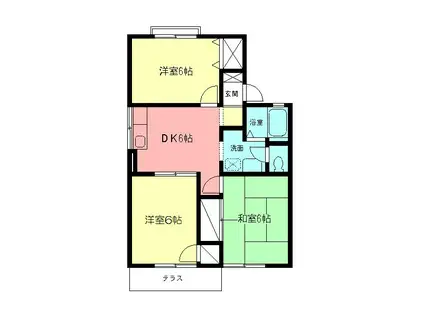 コーポ桜井B(3DK/2階)の間取り写真