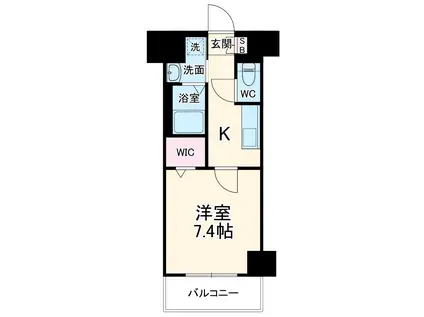 プレイズシード名古屋亀島(1K/3階)の間取り写真