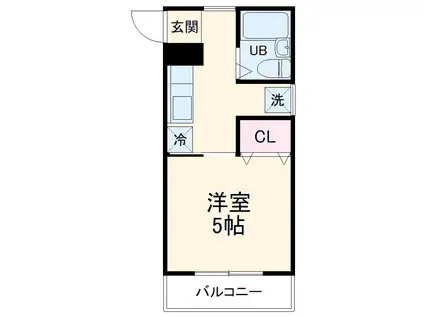旭ハイツ(1K/2階)の間取り写真