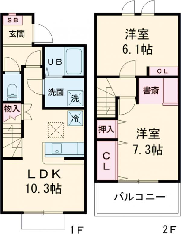 Bluene （ブルーネ)　A(2LDK)の間取り写真