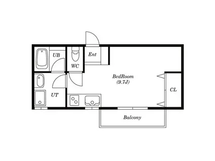 エミーナ(ワンルーム/1階)の間取り写真