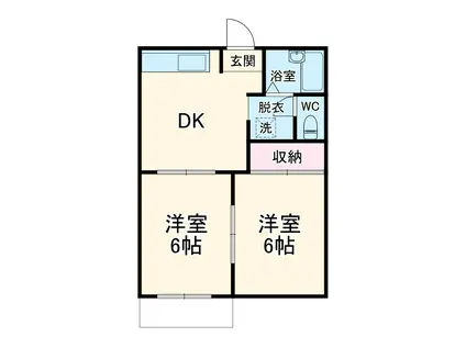 ビラアークルA(2DK/1階)の間取り写真