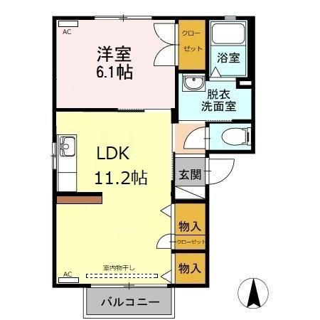 パストラル春岡A(1LDK/2階)の間取り写真