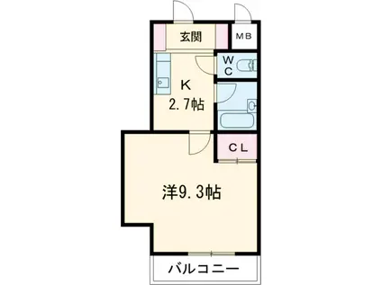 パティオ洗足(1K/3階)の間取り写真