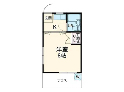 コーポ長屋(1K/1階)の間取り写真