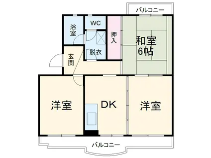 ブレッシングヒルズ(3DK/1階)の間取り写真