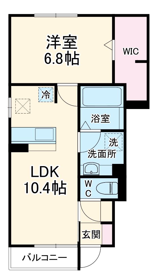 AMBER 結(1LDK/1階)の間取り写真