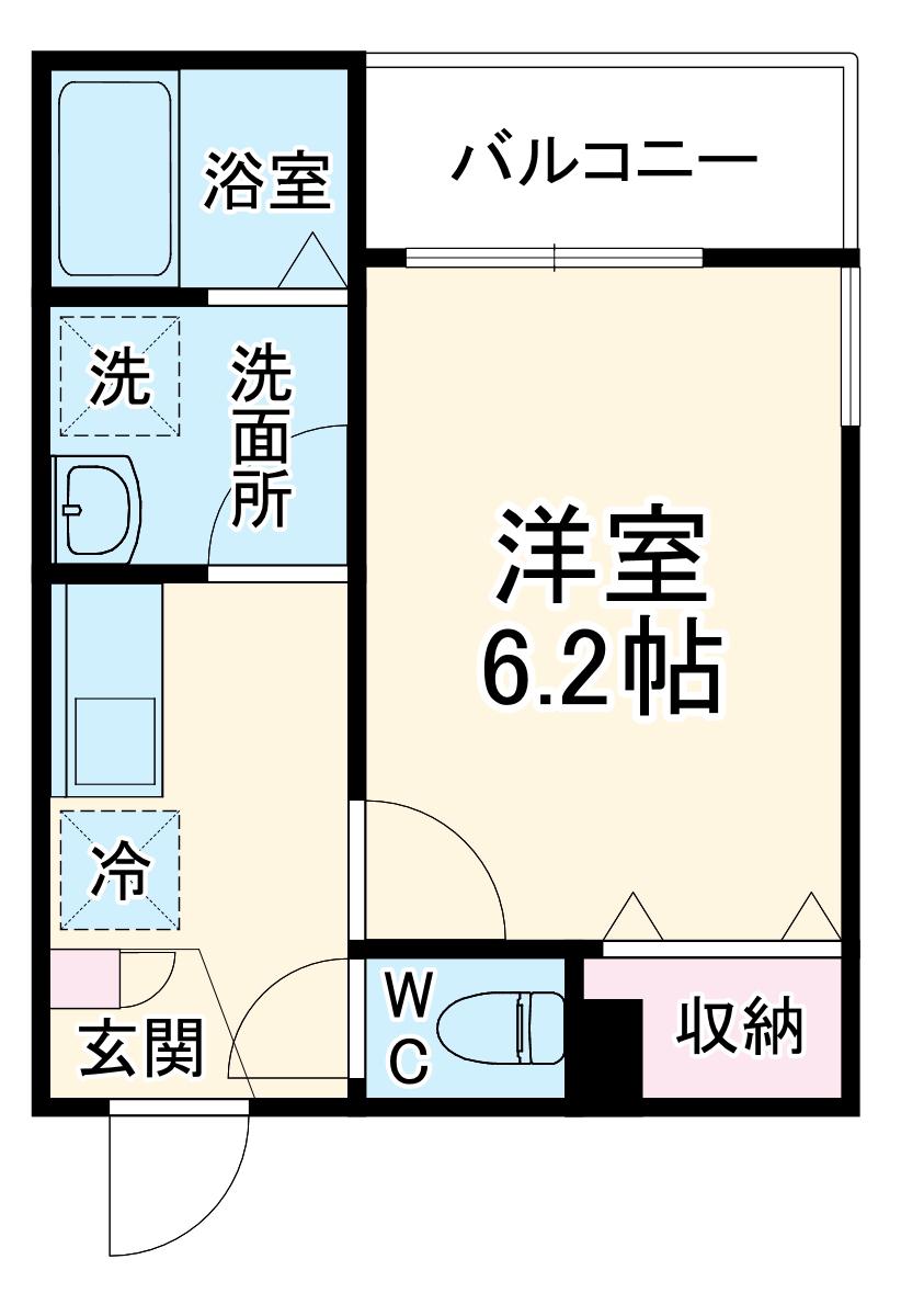 MELDIA西浦和Ⅱ(1K/3階)の間取り写真
