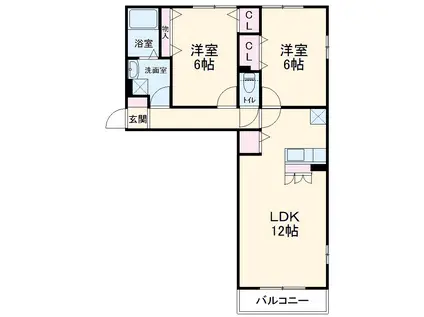 クリアコート(2LDK/3階)の間取り写真