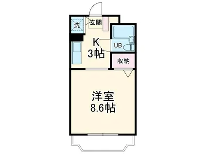 メゾン・エトワールⅡ(1K/3階)の間取り写真