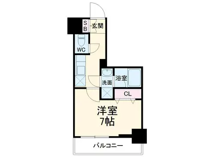 メインステージ横濱伊勢佐木3(1K/10階)の間取り写真