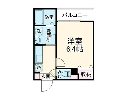 MELDIA西浦和Ⅲ(1K/3階)の間取り写真