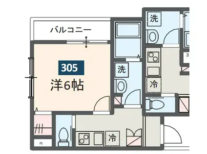 MELDIA西浦和Ⅲ(1K/2階)の間取り写真