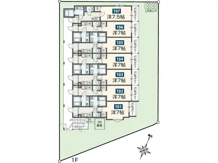 MELDIA長沼Ⅱ(1K/3階)の間取り写真