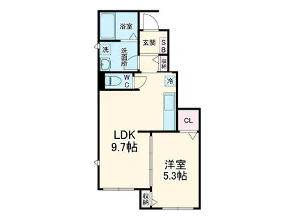 セゾンヴェール(1LDK/1階)の間取り写真