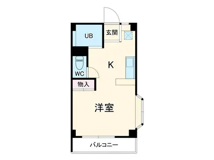 カサヴェルデ(ワンルーム/2階)の間取り写真