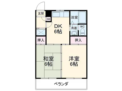サンライブマンション(2DK/3階)の間取り写真