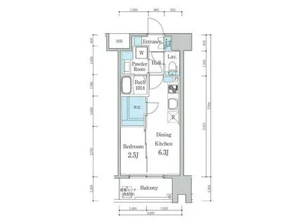 パートナーズ今池(1DK/6階)の間取り写真