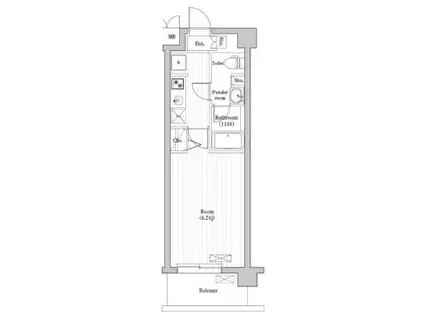 N-STAGE NISHIKUNITACHI(1K/2階)の間取り写真