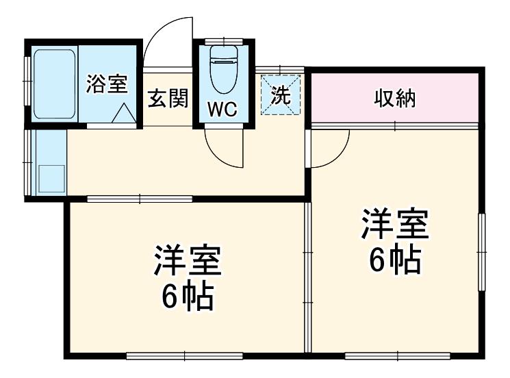 赤池アパート(2K/2階)の間取り写真