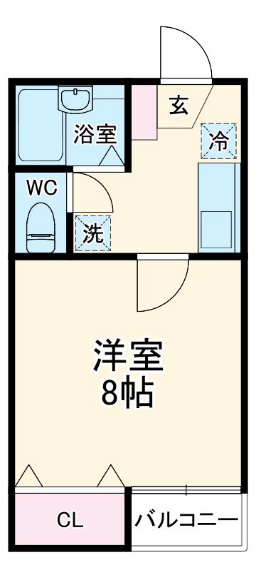 第2コーポケンモチ(1K/1階)の間取り写真