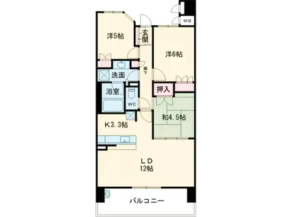 和泉府中レジデンスタワー(3LDK/2階)の間取り写真