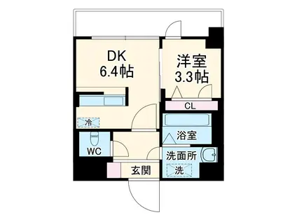 JMFレジデンス都島(1DK/9階)の間取り写真