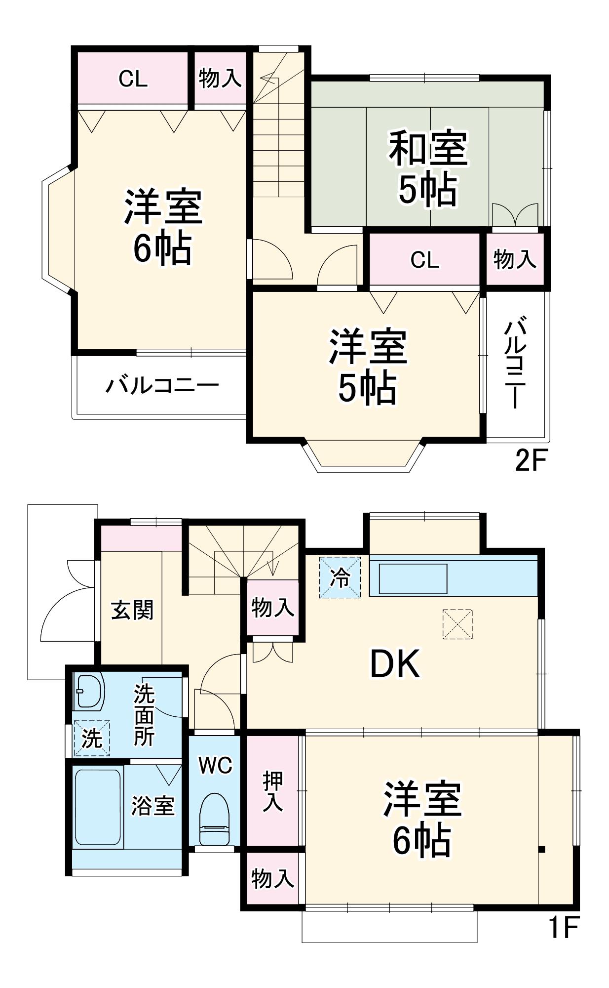 横浜線 橋本駅(神奈川) 徒歩6分 2階建 築31年(4DK)の間取り写真