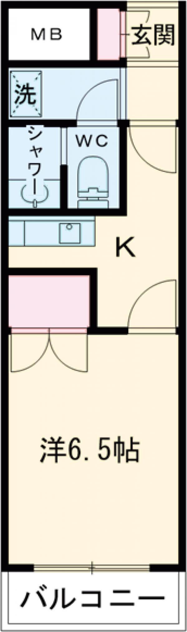 第6頼長ビル(1K/4階)の間取り写真