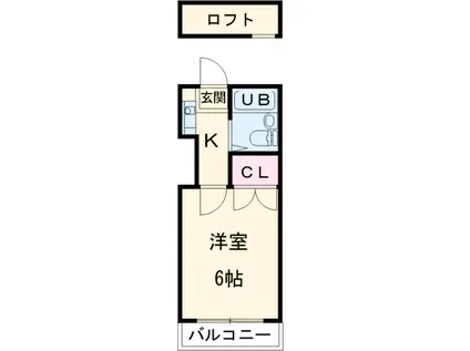 シャトレ八田(1K/2階)の間取り写真