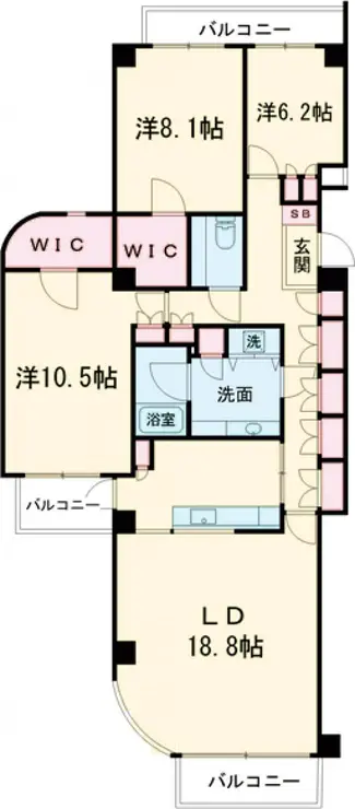 パレ駒場 2階階 間取り