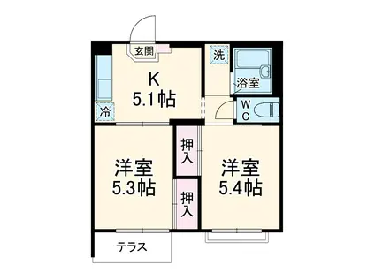 エステート新松戸(2K/3階)の間取り写真