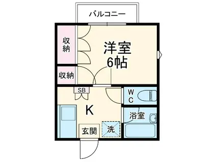 メゾンプレガ(1K/1階)の間取り写真