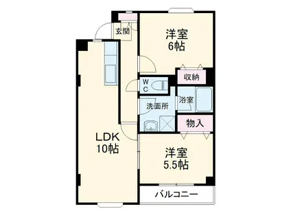 エスポワール宮崎台N(2LDK/1階)の間取り写真