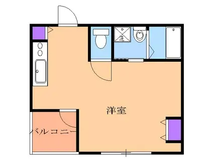 ブランクロスⅠ(1K/2階)の間取り写真