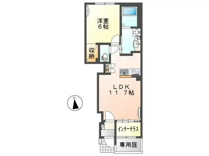 ファイン・ハイムⅡ(1LDK/1階)の間取り写真