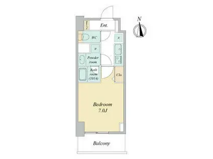 グランドゥール名駅西(1K/3階)の間取り写真