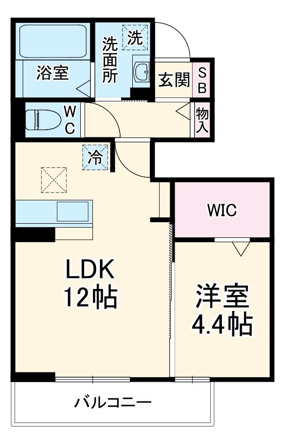 SOLANA彩(1LDK/1階)の間取り写真