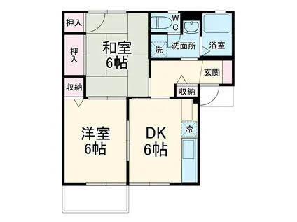 プラネット・テンA(2DK/1階)の間取り写真