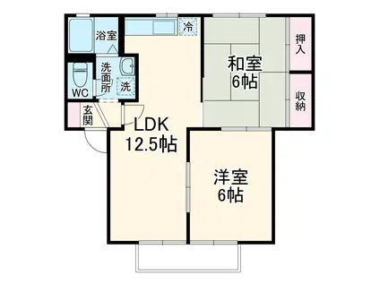 プラネット・テンB(2LDK/1階)の間取り写真