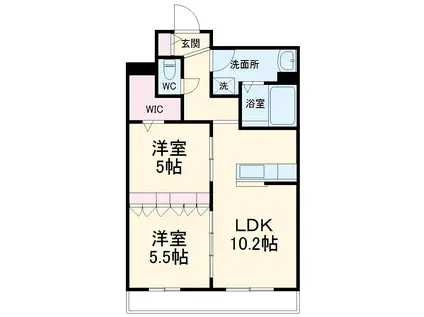 サンレガーロ久喜ウエスト Ⅱ(2LDK/1階)の間取り写真