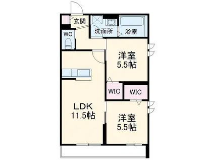 サンレガーロ久喜ウエスト Ⅱ(2LDK/2階)の間取り写真