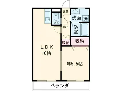 メゾン・ド・カンパーニュ(1LDK/2階)の間取り写真