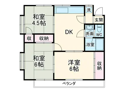 コーポウエタケ(3DK/1階)の間取り写真