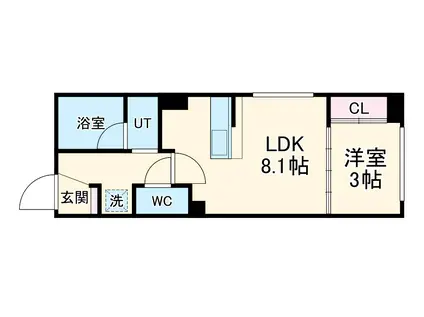 REFISIA太閤通(1LDK/2階)の間取り写真