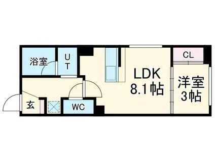REFISIA太閤通(1LDK/3階)の間取り写真