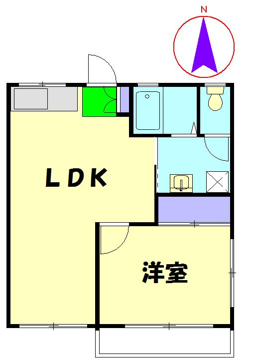 メゾン鈴木(1LDK/3階)の間取り写真