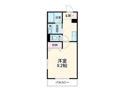 クオーレ薬円台Ⅲ(1K/2階)の間取り写真