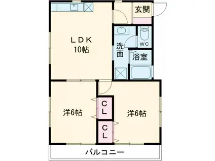 FC新町(2LDK/3階)の間取り写真