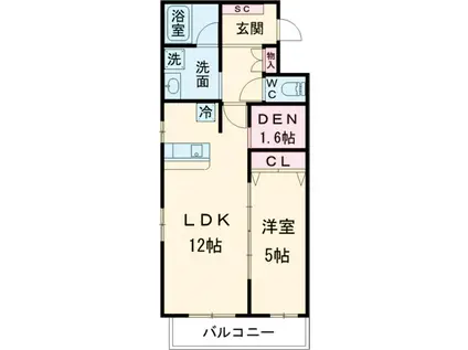 フェルーム玉川学園(1LDK/1階)の間取り写真
